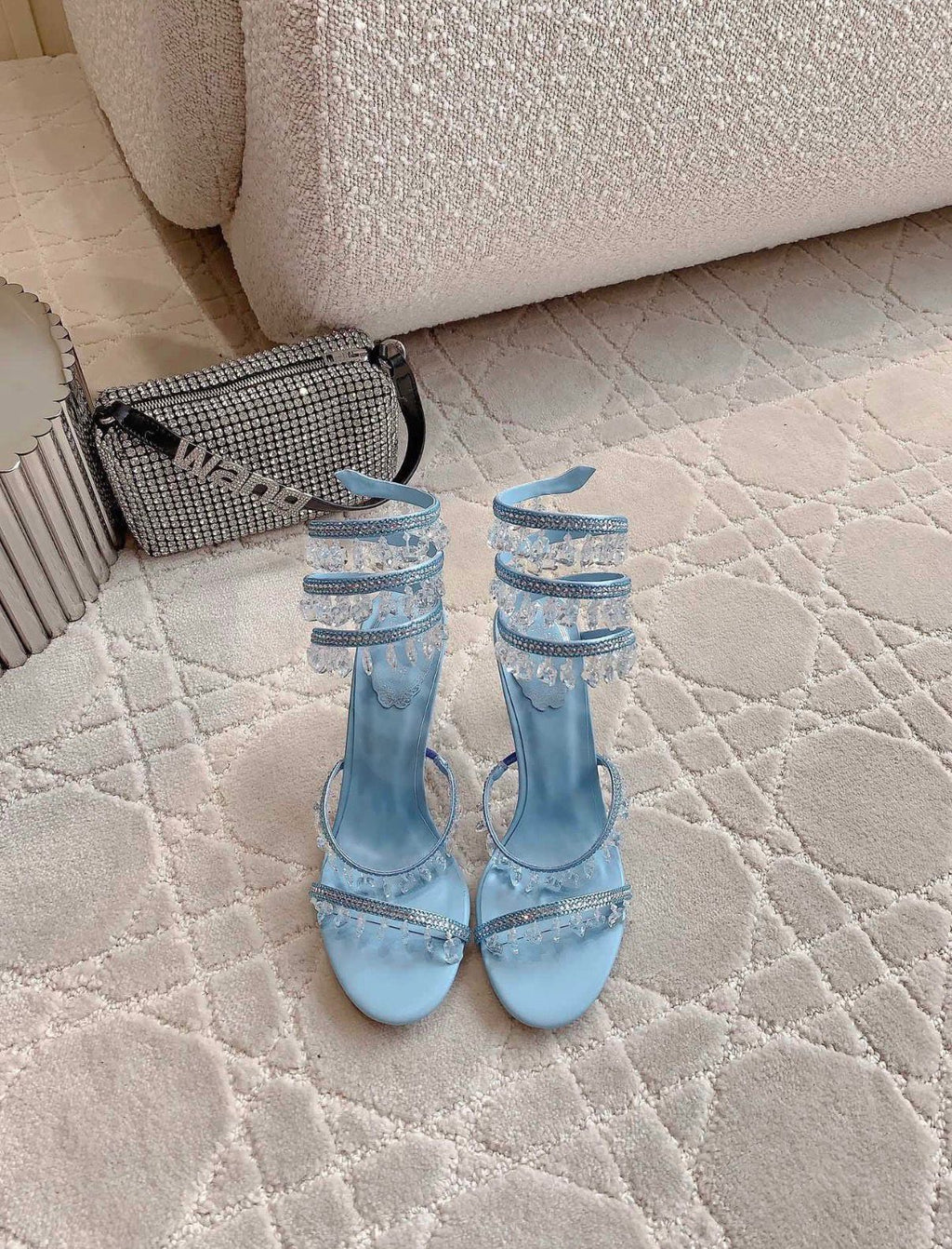 Rene Caovilla satin wrap sandals