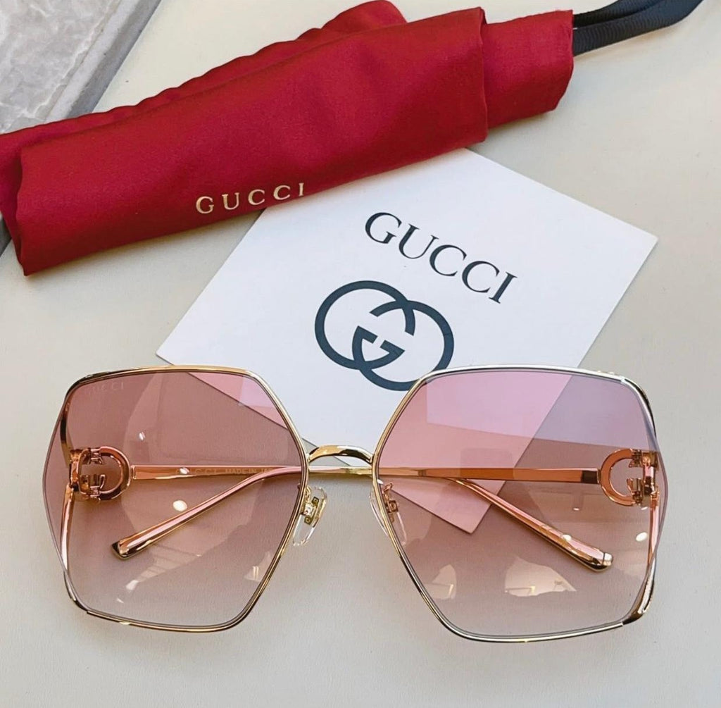 GUCCI GG1322SA Gold - Women Luxury Sunglasses, Grey Lens