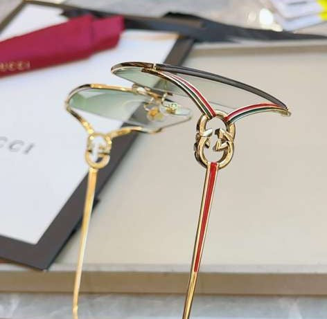 GUCCI GG1322SA Gold - Women Luxury Sunglasses, Grey Lens