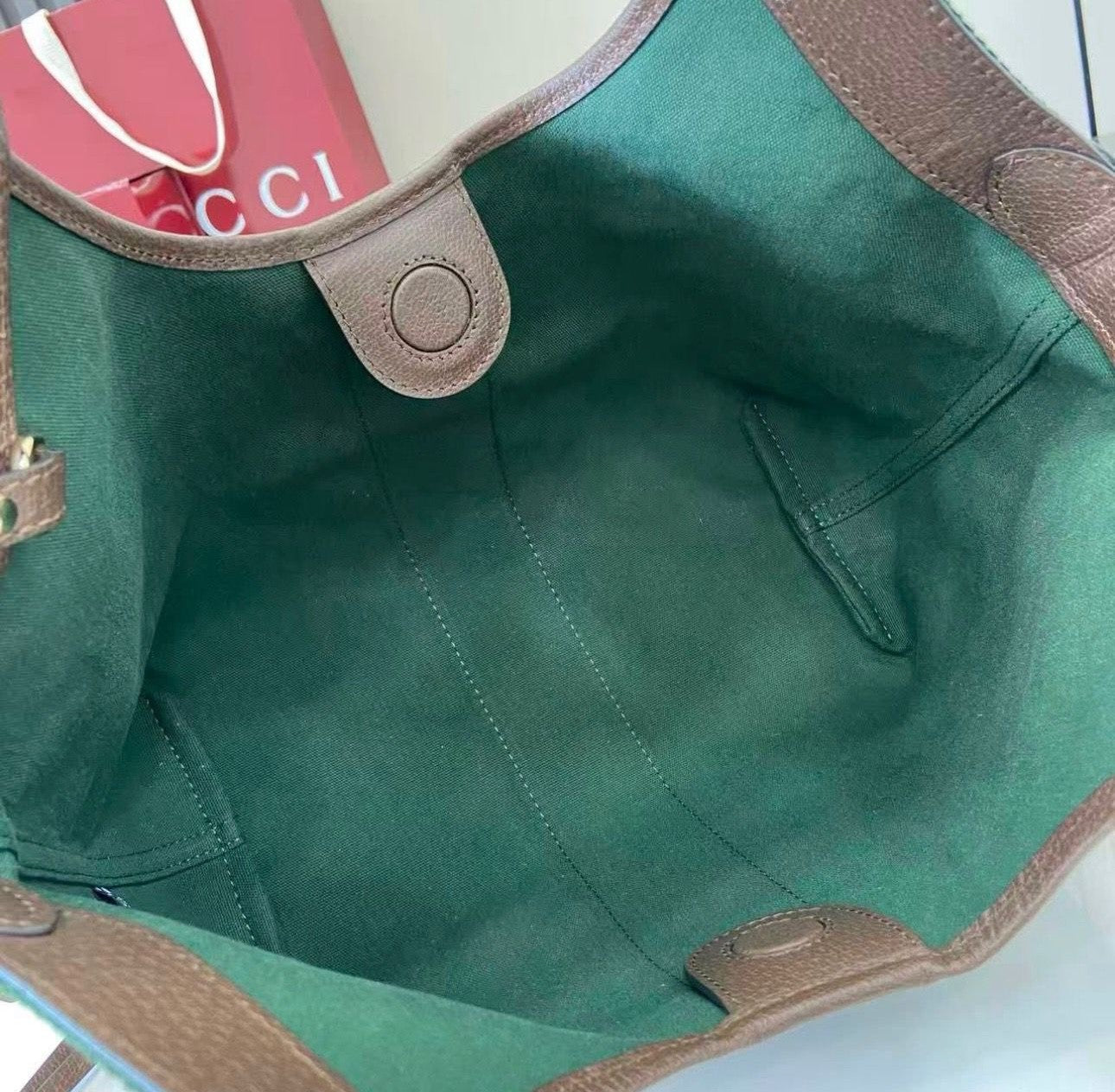 Gucci Giglio small tote bag in beige and brown GG canvas