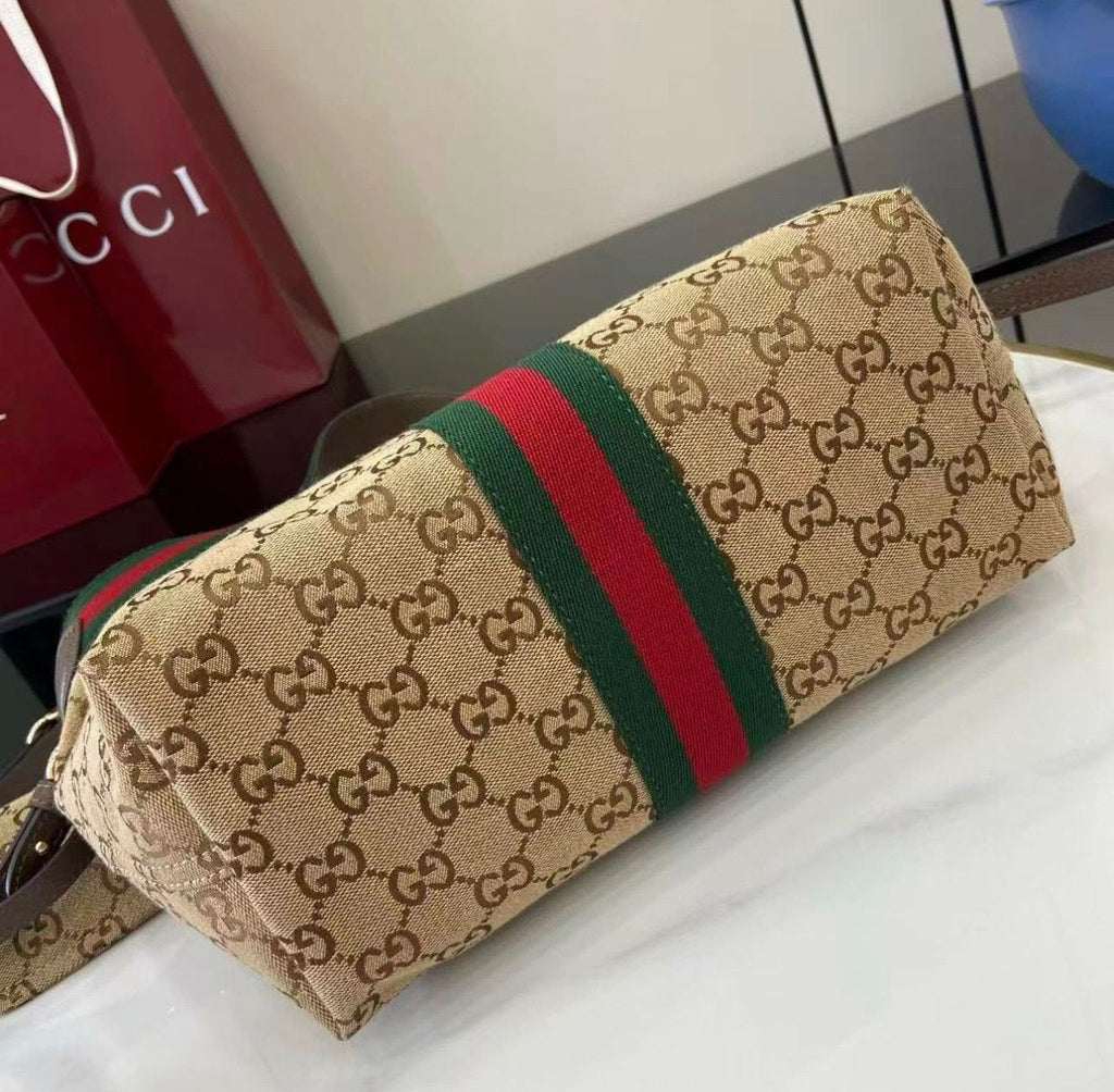 Gucci Giglio small tote bag in beige and brown GG canvas