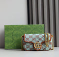 Gucci Monogram Multicolor Matelasse Diagonal Super Mini GG Marmont Shoulder Bag