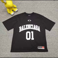 Balenciaga Basketball Series oversized t-shirt in black, blue, and white vintage jersey
