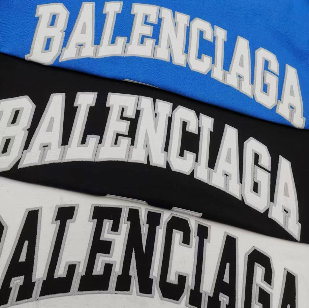 Balenciaga Basketball Series oversized t-shirt in black, blue, and white vintage jersey