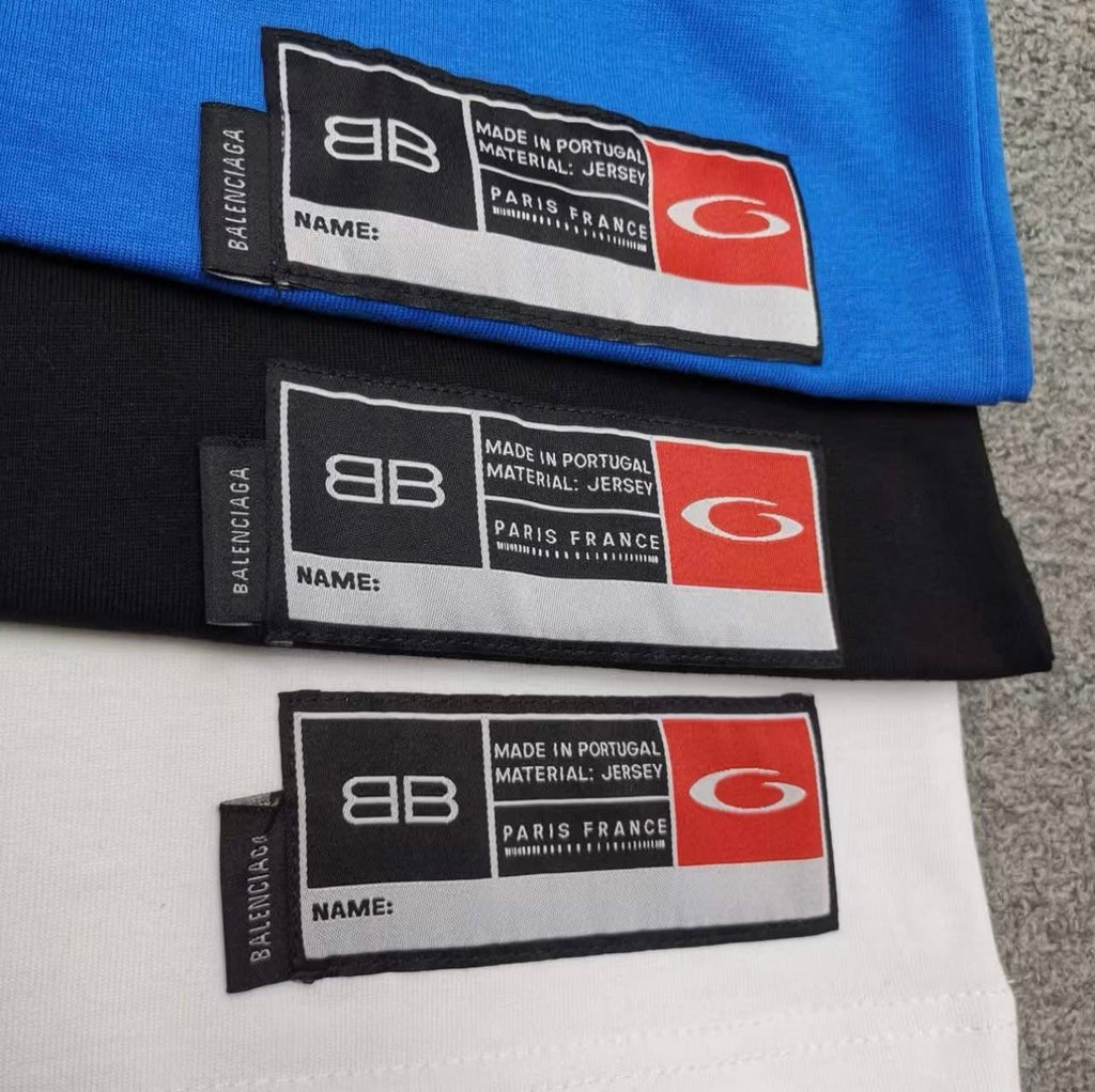 Balenciaga Basketball Series oversized t-shirt in black, blue, and white vintage jersey