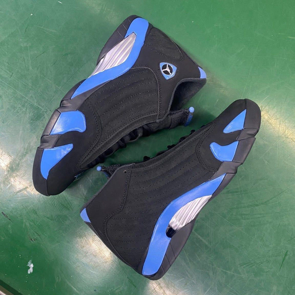 JORDAN 14 BLACK UNIVERSITY BLUE