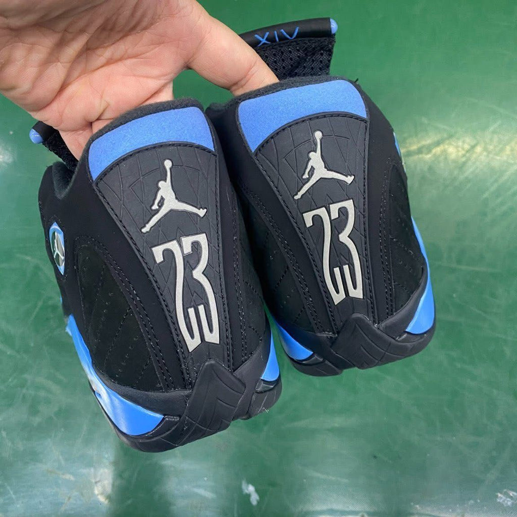 JORDAN 14 BLACK UNIVERSITY BLUE